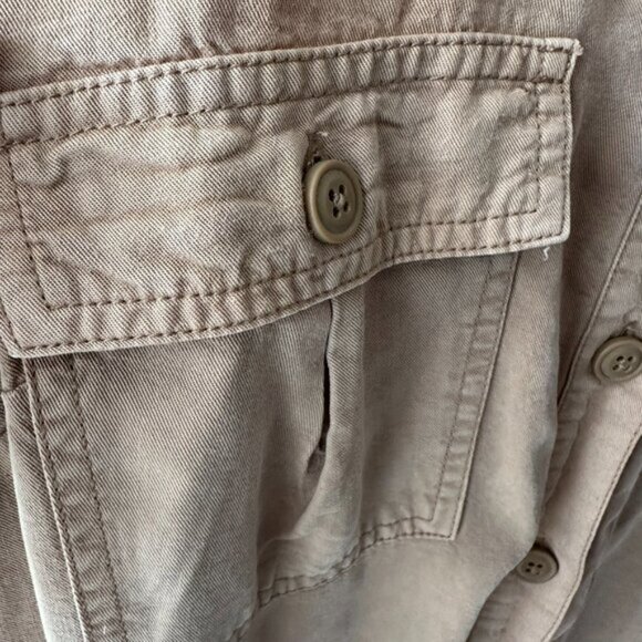 Aerie Sleeveless Utility Romper Playsuit Tan Large Safari Coastal Minimalist - Picture 5 of 16